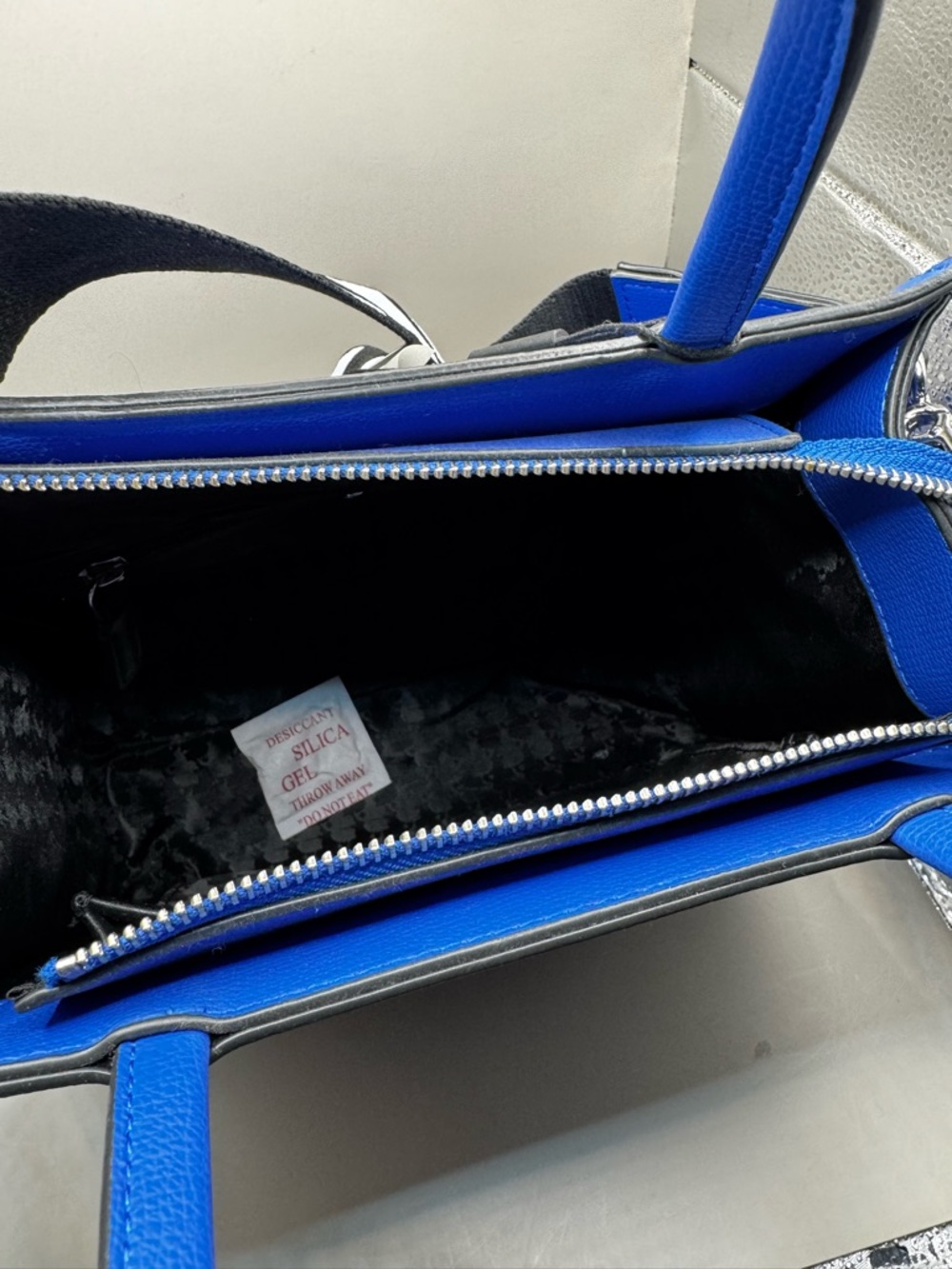 Karl Lagerfeld Royal Blue Leather Satchel with Character Patches - Picture 10 of 10